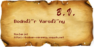 Bodnár Varsány névjegykártya